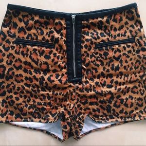 Silence + Noise High Waist Cheetah Shorts